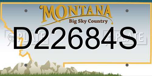 D22684S Montana License Plate
