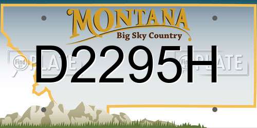 D2295H Montana License Plate