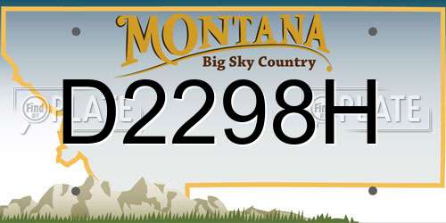 D2298H Montana License Plate