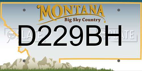 D229BH Montana License Plate