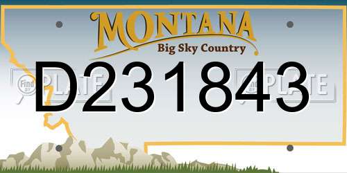 D231843 Montana License Plate