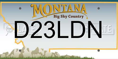 D23LDN Montana License Plate