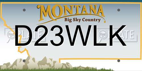 D23WLK Montana License Plate