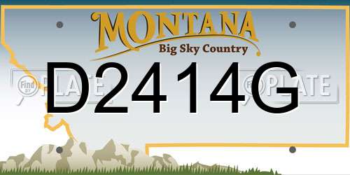 D2414G Montana License Plate