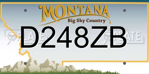 D248ZB Montana License Plate