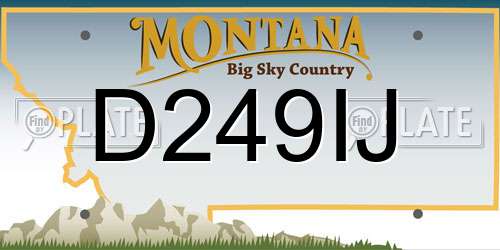 D249IJ Montana License Plate