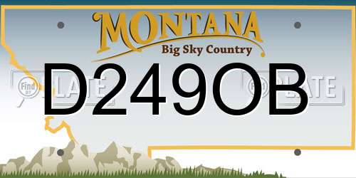D249OB Montana License Plate