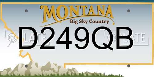 D249QB Montana License Plate