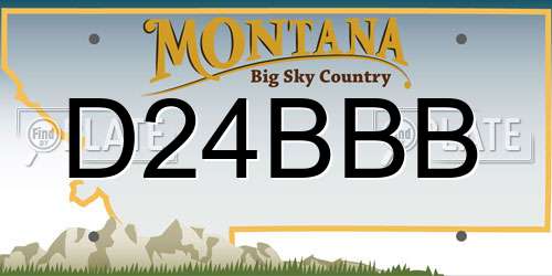 D24BBB Montana License Plate