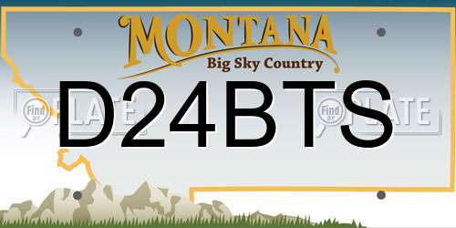 D24BTS Montana License Plate
