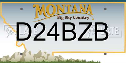 D24BZB Montana License Plate