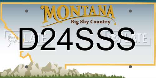 D24SSS Montana License Plate