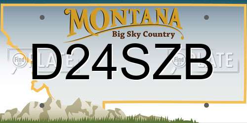 D24SZB Montana License Plate