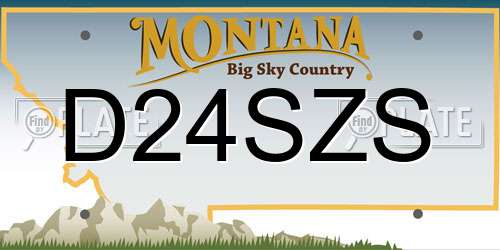 D24SZS Montana License Plate