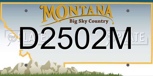 D2502M Montana License Plate