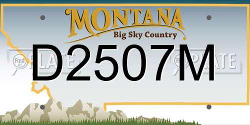 D2507M Montana License Plate