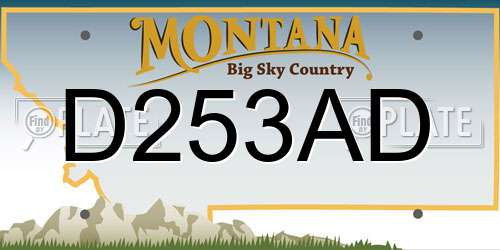 D253AD Montana License Plate
