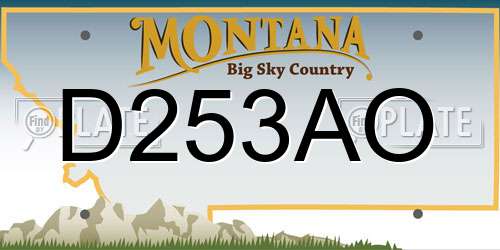 D253AO Montana License Plate