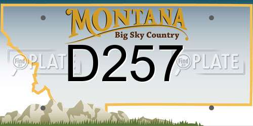D257 Montana License Plate