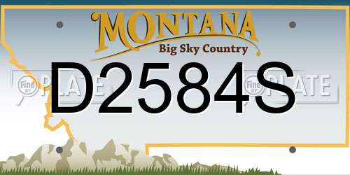 D2584S Montana License Plate