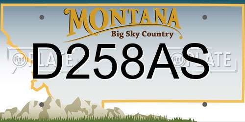 D258AS Montana License Plate