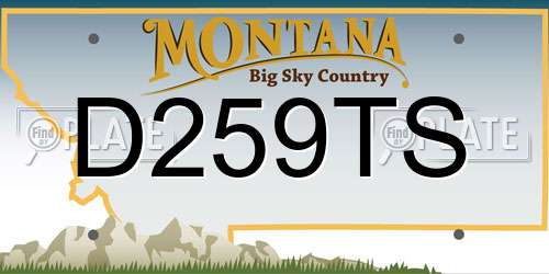 D259TS Montana License Plate