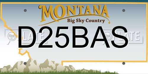 D25BAS Montana License Plate