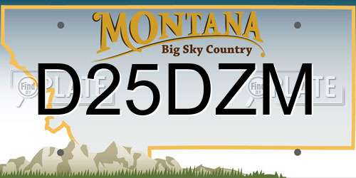 D25DZM Montana License Plate