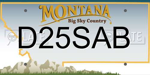 D25SAB Montana License Plate