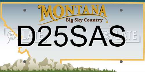 D25SAS Montana License Plate