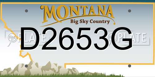 D2653G Montana License Plate