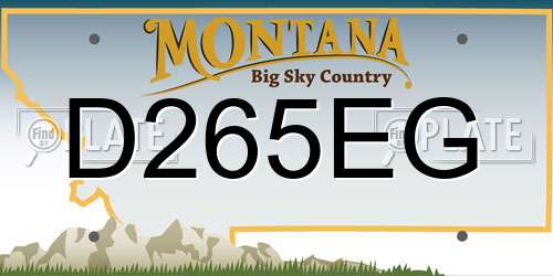 D265EG Montana License Plate