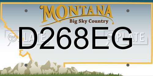 D268EG Montana License Plate