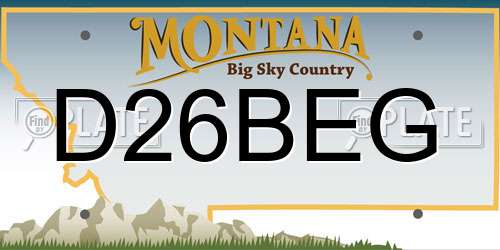 D26BEG Montana License Plate