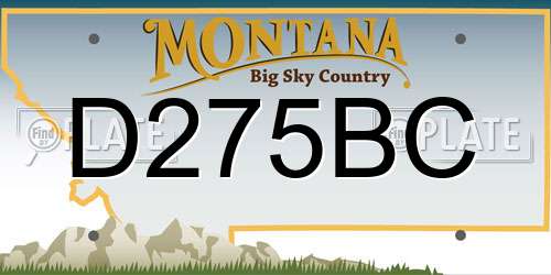 D275BC Montana License Plate