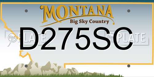 D275SC Montana License Plate