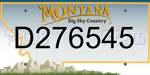 D276545 Montana License Plate