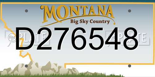 D276548 Montana License Plate