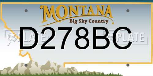 D278BC Montana License Plate