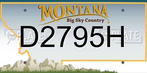 D2795H Montana License Plate