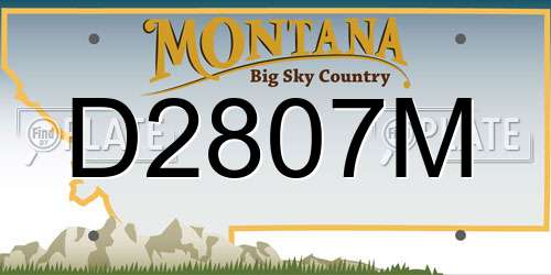 D2807M Montana License Plate