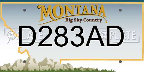 D283AD Montana License Plate