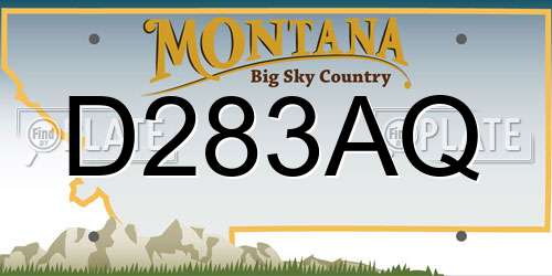 D283AQ Montana License Plate