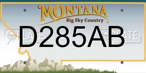 D285AB Montana License Plate