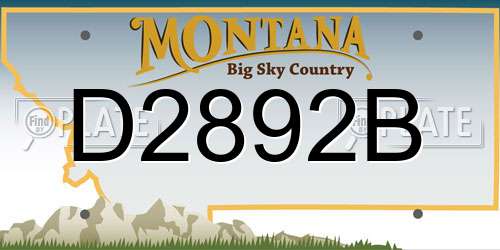 D2892B Montana License Plate
