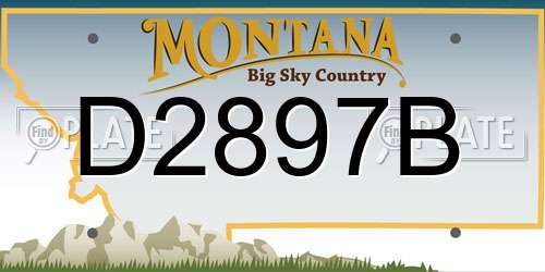D2897B Montana License Plate