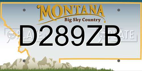 D289ZB Montana License Plate