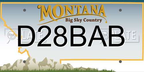 D28BAB Montana License Plate