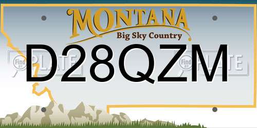 D28QZM Montana License Plate