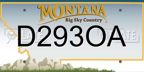 D293OA Montana License Plate